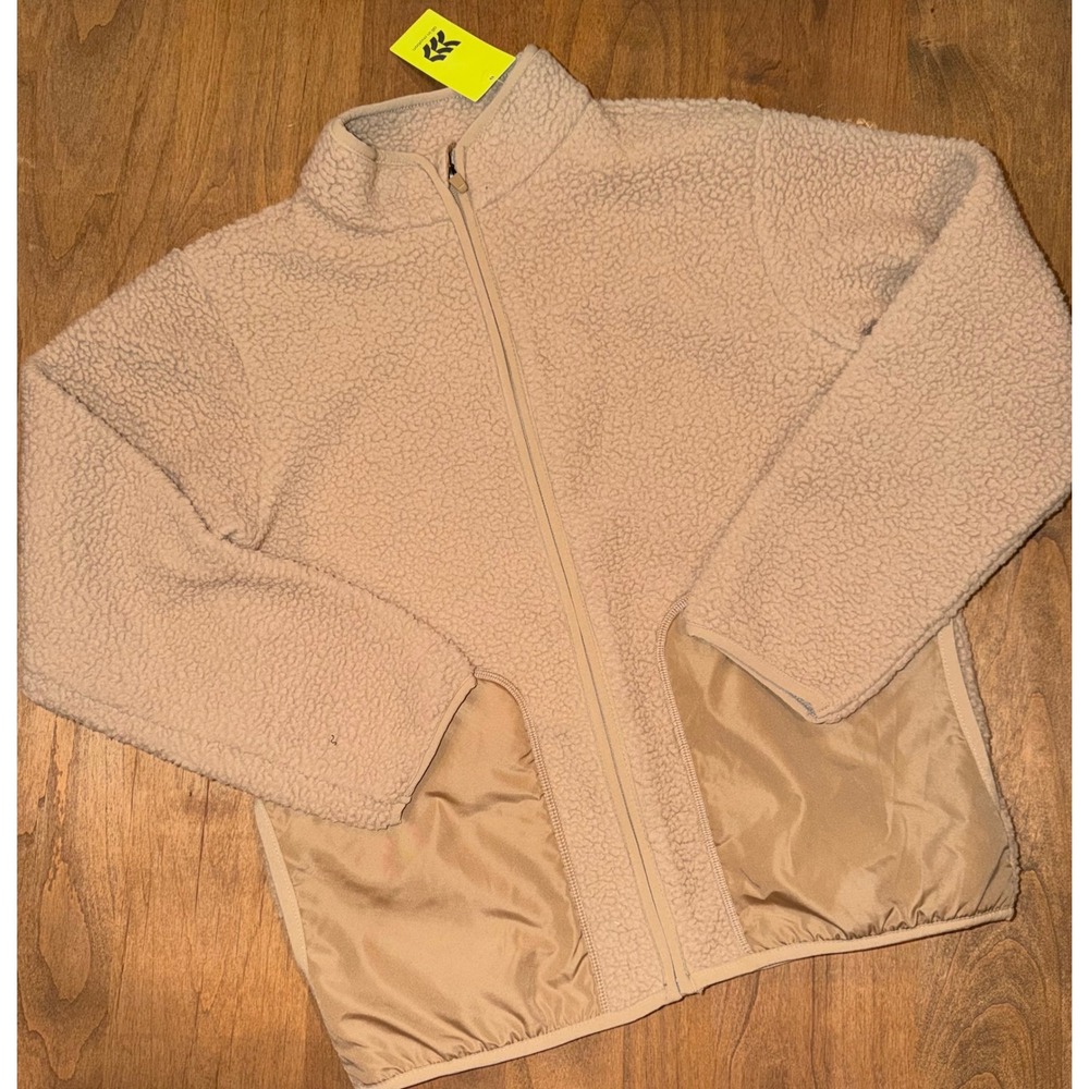 All in Motion Kids High-Pile Fleece Jacket Deep Sand Tan L 10/12 NWT